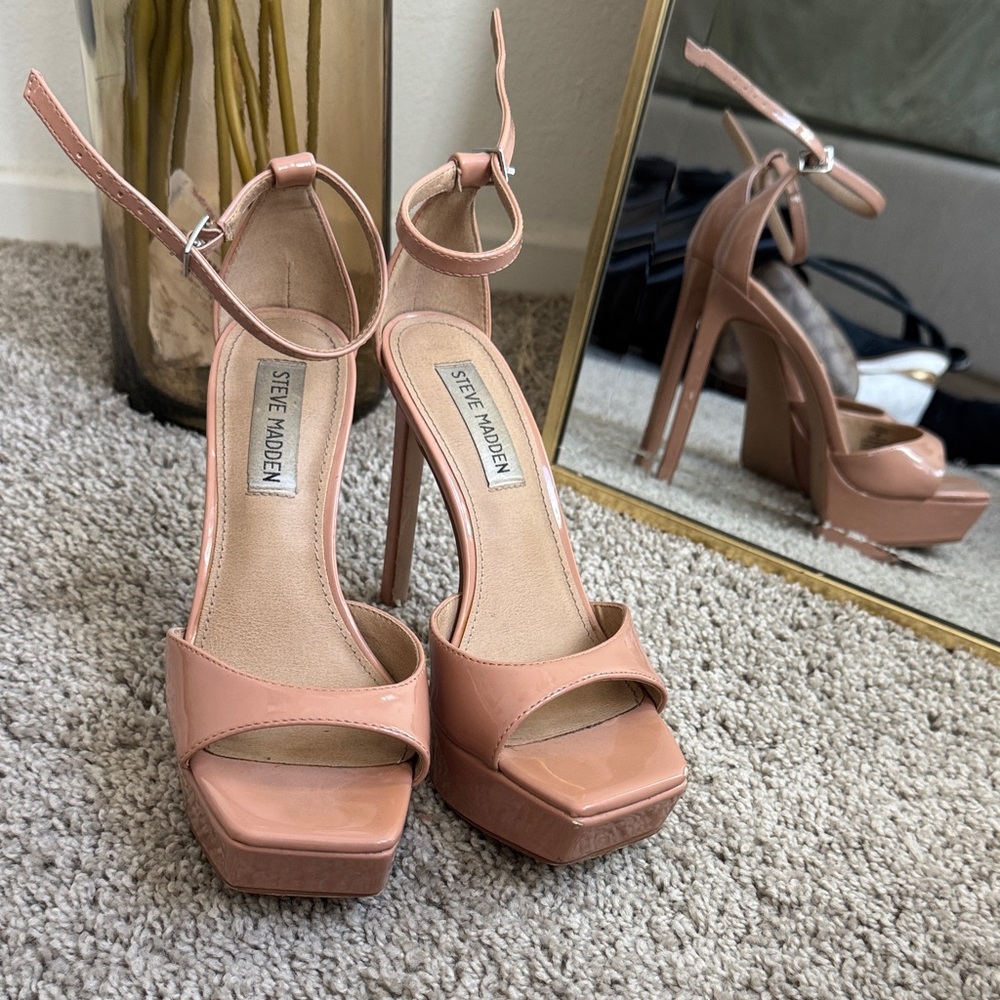 Steve Madden Women's Blush Pink Ankle Strap Heels